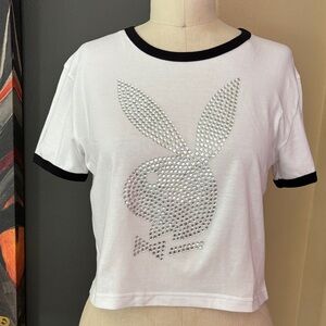 RARE Joyrich x Playboy Bedazzled Baby Tee NWT